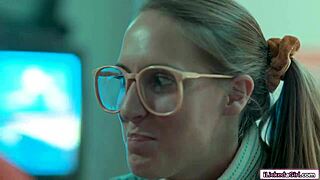 i'm scissoring hard with my nerdy lesbian bff babe's hairy pussy grinding mine