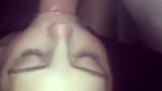 this petite black babe in cape town drops low for that monster cock blowjob then swallows cum