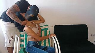 horny uni friend bends over begs for hard doggystyle fucking at home