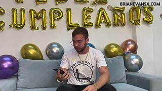 birthday foursome: i get three horny colombian latinas riding me