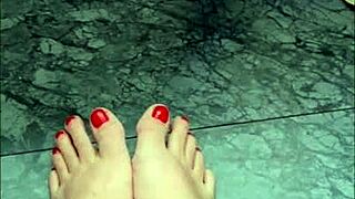 huge giantess feet covered in cum gonna stomp you footjob humiliation