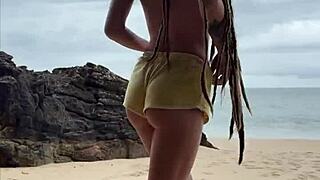 luna vitali the naughty newbie bbc bareback creampie on deserted beach