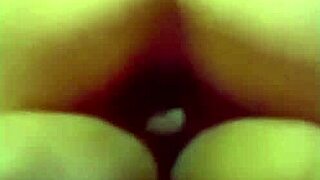 Hottie with Swollen Wet Pussy Rubs Clit While Riding Huge Interracial Cock