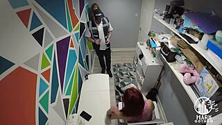 Sophie Foxx the Redhead Shoplifter Pays with Cum-Filled Holes