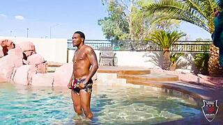 damn helena price took that anal by the pool then rome creampied her good