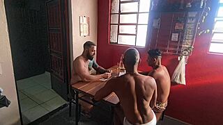 you start playing cards but it turns into wild fucking two muscular black bodybuilders at once preview