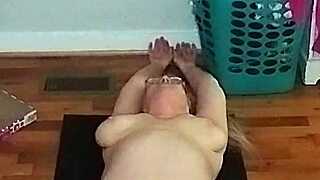 Early Morning Yoga Reveals Hot Mature's Big Tits and Pussy