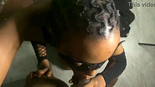 curvy black roommate licks and spits on petite tits for early morning dorm sex