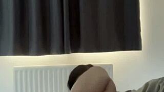 Horny British Brunette Coed Squirts Hard in Solo Webcam Toy Play Orgasm Frenzy