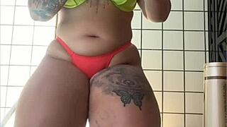 Hey the neighbor invited me over to the pool for some fun flashing