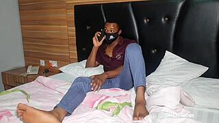 lockdown hookup turns into steamy bedroom romp with curvy ebony rider