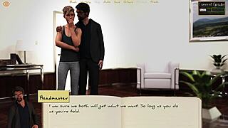 Dominating headmaster binds twink college boy big cock hentai game domination scene