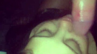 this petite black babe in cape town drops low for that monster cock blowjob then swallows cum