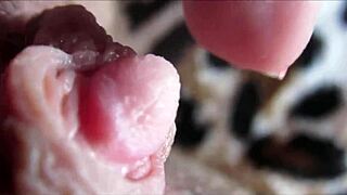 huge clit throbs in explosive orgasm closeup