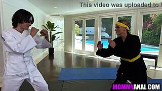 karate milf mommy takes monster cock deep in her tight asshole