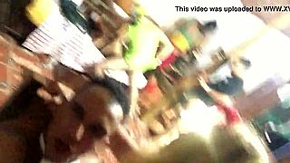 wild carnival romp with blonde beauty and crowd energy explodes