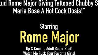 stud rome major pounds tattooed chubby maria bose in hardcore interracial session
