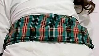 innocent schoolgirl in uniform masturbates her big ass to orgasm on cam