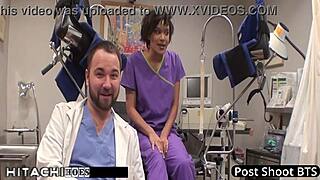 Patient explodes in hitachi orgasm from sexy nurse Jackie Banes!