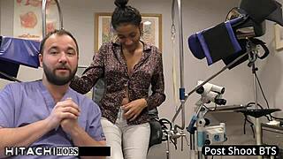 backstage at the hospital i rip clothes off miss mars and force hitachi orgasm on her tanned curly patient