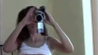 tiny tyler teases small tits and fingers wet pussy nipples on live webcam show