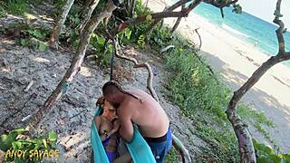 Public Beach Fingering Rips Petite Asian Whore's Clothes to Juicy Pussy Drip!