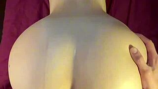 big ass college coed bends over for sneaky dorm doggystyle teasing her curves