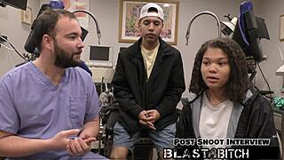 michelle anderson's twin sister gets her shaved pussy fucked and fingered by patient in hospital gloves