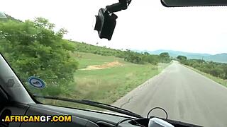 cute black college teen girlfriend deepthroats euro boyfriend's cock homemade