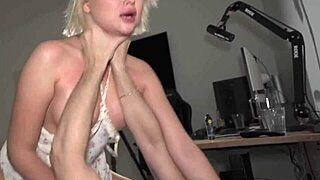 whoa busty blonde's tight holes wrecked by that massive coke can cock rough!