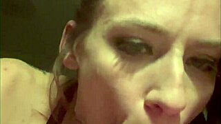 Young babe kneels deepthroating cock before swallowing massive cumshot load