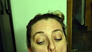 Milf endures pov rough hard blowjob then takes creampie close up