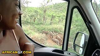 cute black college teen girlfriend deepthroats euro boyfriend's cock homemade