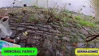 duck feeding leads to serina slurping dean's load in steamy suck session