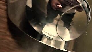 Quick handjob and masturbation rush in public shopping bathroom toilet stall