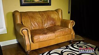 sexy blonde anya teases with footjob before deep pussy fingering session