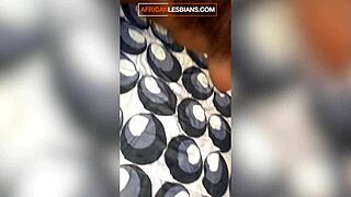 Rough ebony lesbians scissor clit till squirting orgasm