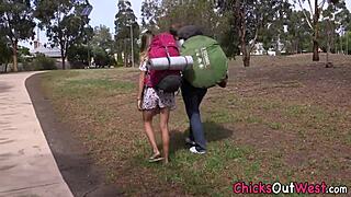 Aussie Blonde Skank Bent Over for Hardcore Creampie Pounding