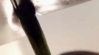 hot tranny slips dildo into ass while in pantyhose solo