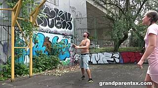 horny grandparents pick up pigtail teen for group suck and fuck