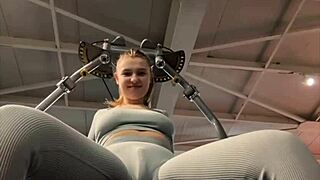 Blonde Teen with Big Natural Tits Masturbates Hard to Orgasm in Public Gym Webcam Homemade