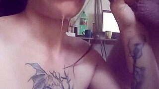 naughty latina wife drools deep on cock before cum drenching domination blowjob