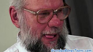 Tattooed teen rides grandpa cowgirl till creampie explosion 😏💦🍆