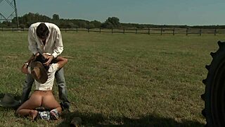 sandra romain bares her big tits for intense outdoor milf action