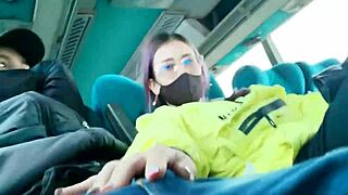 latina deepthroats monster cock then creampie fucks on public bus