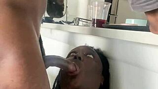 Your Perfect Desk Pet Chokes On Big Black Cock