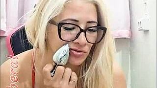 Blonde Shows Wet Pussy Toys Buttplug Motel Fuck Invite