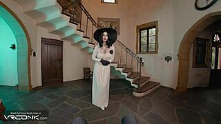 vr conk's busty brunette lady dimitrescu bangs big cock rides in resident evil cosplay pt 1