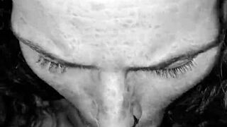 Rhonda Deepthroats Monster Cock Swallows Every Cum Drop Closeup