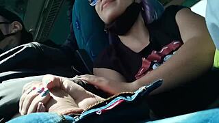 latina deepthroats monster cock then creampie fucks on public bus
